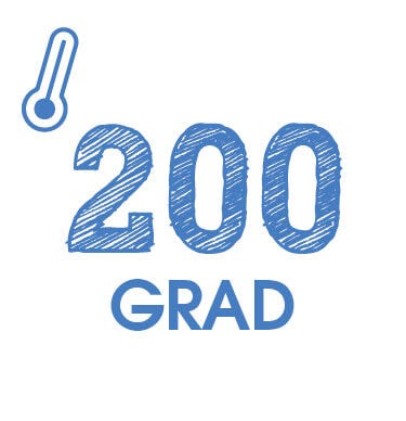 200&deg; hei&szlig;e Temperaturen