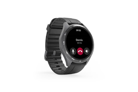 Smartwatch die einen Anruf mit Dennis zeigt.